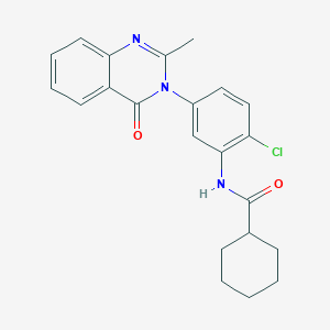 molecular formula C22H22ClN3O2 B2736893 N-(2-chloro-5-(2-methyl-4-oxoquinazolin-3(4H)-yl)phenyl)cyclohexanecarboxamide CAS No. 899969-03-0