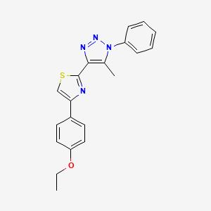 molecular formula C20H18N4OS B2736898 4-[4-(4-ethoxyphenyl)-1,3-thiazol-2-yl]-5-methyl-1-phenyl-1H-1,2,3-triazole CAS No. 1105210-97-6