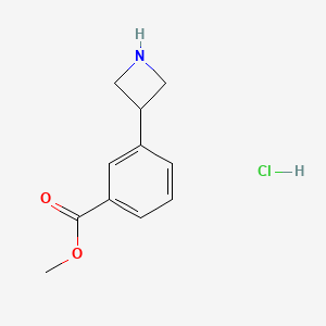 molecular formula C11H14ClNO2 B2736908 甲基-3-(氮杂环丁烷-3-基)苯甲酸苄酯盐酸盐 CAS No. 1203683-86-6