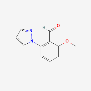 molecular formula C11H10N2O2 B2736909 2-甲氧基-6-吡唑-1-基苯甲醛 CAS No. 2375268-96-3