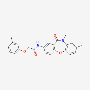 molecular formula C24H22N2O4 B2736912 N-(8,10-dimethyl-11-oxo-10,11-dihydrodibenzo[b,f][1,4]oxazepin-2-yl)-2-(m-tolyloxy)acetamide CAS No. 922009-65-2