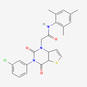 molecular formula C23H20ClN3O3S B2736917 2-[3-(3-chlorophenyl)-2,4-dioxo-1H,2H,3H,4H-thieno[3,2-d]pyrimidin-1-yl]-N-(2,4,6-trimethylphenyl)acetamide CAS No. 1261017-69-9