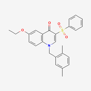 molecular formula C26H25NO4S B2736925 1-(2,5-dimethylbenzyl)-6-ethoxy-3-(phenylsulfonyl)quinolin-4(1H)-one CAS No. 866726-31-0