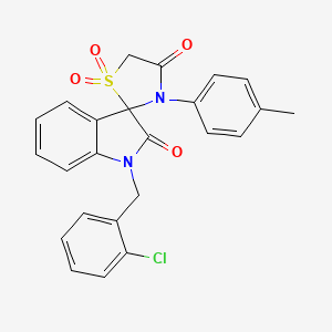 molecular formula C24H19ClN2O4S B2736932 1-[(2-Chlorophenyl)methyl]-3'-(4-methylphenyl)-1,2-dihydrospiro[indole-3,2'-[1lambda6,3]thiazolidine]-1',1',2,4'-tetrone CAS No. 942034-08-4