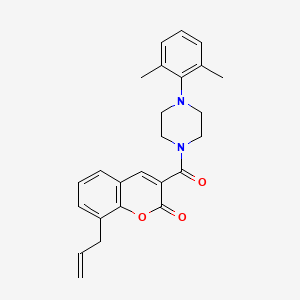 molecular formula C25H26N2O3 B2736934 8-allyl-3-{[4-(2,6-dimethylphenyl)piperazino]carbonyl}-2H-chromen-2-one CAS No. 681837-83-2