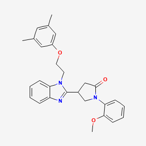 molecular formula C28H29N3O3 B2736952 4-{1-[2-(3,5-二甲基苯氧基)乙基]-1H-苯并咪唑-2-基}-1-(2-甲氧基苯基)吡咯烷-2-酮 CAS No. 912902-62-6