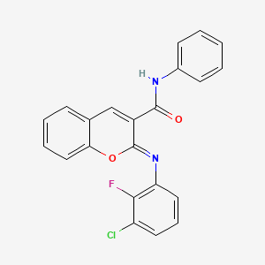 molecular formula C22H14ClFN2O2 B2736957 (2Z)-2-[(3-chloro-2-fluorophenyl)imino]-N-phenyl-2H-chromene-3-carboxamide CAS No. 1327182-87-5