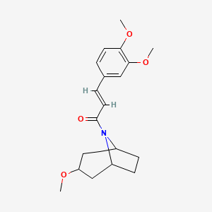 molecular formula C19H25NO4 B2736958 (E)-3-(3,4-二甲氧基苯基)-1-((1R,5S)-3-甲氧基-8-氮杂双环[3.2.1]辛烷-8-基)丙-2-烯-1-酮 CAS No. 2321333-15-5