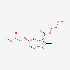 molecular formula C16H18O7 B2736969 2-Methoxyethyl 5-(2-methoxy-2-oxoethoxy)-2-methyl-1-benzofuran-3-carboxylate CAS No. 300556-71-2