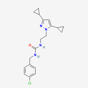 molecular formula C19H23ClN4O B2736971 1-(4-氯苄基)-3-(2-(3,5-二环丙基-1H-吡唑-1-基)乙基)脲 CAS No. 1797307-57-3
