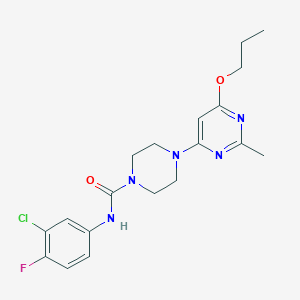 molecular formula C19H23ClFN5O2 B2736976 N-(3-chloro-4-fluorophenyl)-4-(2-methyl-6-propoxypyrimidin-4-yl)piperazine-1-carboxamide CAS No. 946372-60-7