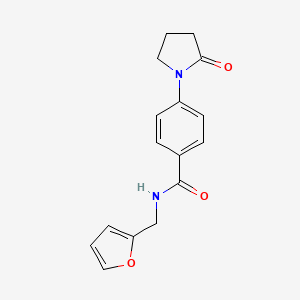 molecular formula C16H16N2O3 B2736980 N-(2-furylmethyl)-4-(2-oxo-1-pyrrolidinyl)benzenecarboxamide CAS No. 478039-45-1