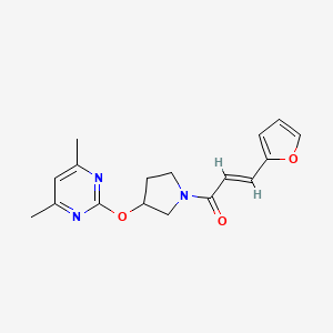 (E)-1-(3-((4,6-dimethylpyrimidin-2-yl)oxy)pyrrolidin-1-yl)-3-(furan-2-yl)prop-2-en-1-one