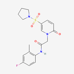 N-(4-fluoro-2-methylphenyl)-2-(2-oxo-5-(pyrrolidin-1-ylsulfonyl)pyridin-1(2H)-yl)acetamide