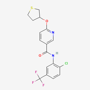 N-(2-chloro-5-(trifluoromethyl)phenyl)-6-((tetrahydrothiophen-3-yl)oxy)nicotinamide