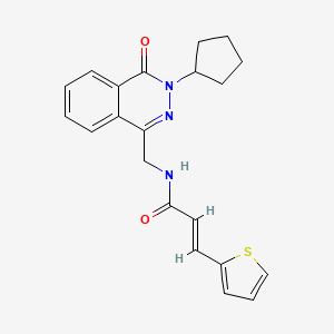 (E)-N-((3-cyclopentyl-4-oxo-3,4-dihydrophthalazin-1-yl)methyl)-3-(thiophen-2-yl)acrylamide