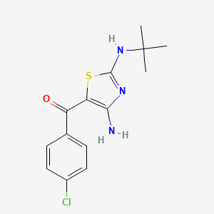 molecular formula C14H16ClN3OS B2736997 [4-Amino-2-(tert-butylamino)-1,3-thiazol-5-yl](4-chlorophenyl)methanone CAS No. 339020-27-8
