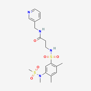 3-(2,4-dimethyl-5-(N-methylmethylsulfonamido)phenylsulfonamido)-N-(pyridin-3-ylmethyl)propanamide