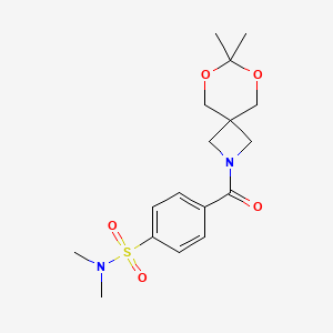 molecular formula C17H24N2O5S B2737007 4-(7,7-dimethyl-6,8-dioxa-2-azaspiro[3.5]nonane-2-carbonyl)-N,N-dimethylbenzenesulfonamide CAS No. 1396876-85-9