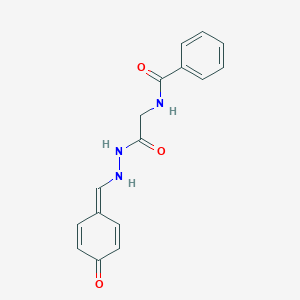 N-[2-oxo-2-[2-[(4-oxocyclohexa-2,5-dien-1-ylidene)methyl]hydrazinyl]ethyl]benzamide