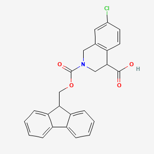molecular formula C25H20ClNO4 B2737016 7-chloro-2-{[(9H-fluoren-9-yl)methoxy]carbonyl}-1,2,3,4-tetrahydroisoquinoline-4-carboxylic acid CAS No. 2138132-33-7