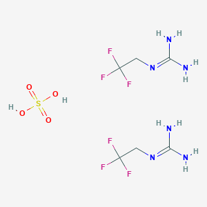 molecular formula C6H14F6N6O4S B2737017 Bis(1-(2,2,2-trifluoroethyl)guanidine), sulfuric acid CAS No. 551919-60-9