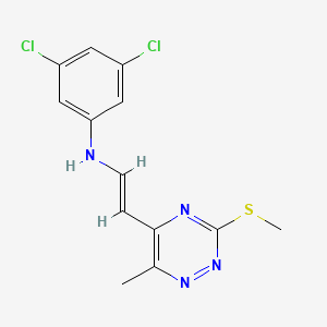 3,5-dichloro-N-{2-[6-methyl-3-(methylsulfanyl)-1,2,4-triazin-5-yl]vinyl}aniline