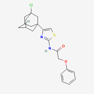 molecular formula C21H23ClN2O2S B2737026 N-[4-(3-chloroadamantanyl)(1,3-thiazol-2-yl)]-2-phenoxyacetamide CAS No. 881440-87-5
