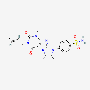 (E)-4-(3-(but-2-en-1-yl)-1,6,7-trimethyl-2,4-dioxo-3,4-dihydro-1H-imidazo[2,1-f]purin-8(2H)-yl)benzenesulfonamide