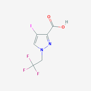 molecular formula C6H4F3IN2O2 B2737040 4-iodo-1-(2,2,2-trifluoroethyl)-1H-pyrazole-3-carboxylic acid CAS No. 1856032-48-8