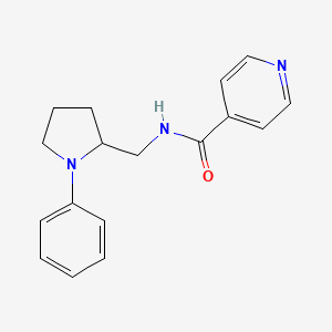 molecular formula C17H19N3O B2737043 N-((1-苯基吡咯啉-2-基)甲基)异烟酰胺 CAS No. 1797859-16-5