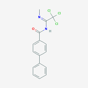 molecular formula C16H13Cl3N2O B273705 N-[2,2,2-trichloro-1-(methylamino)ethylidene][1,1'-biphenyl]-4-carboxamide 