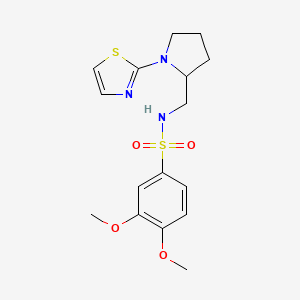 3,4-dimethoxy-N-((1-(thiazol-2-yl)pyrrolidin-2-yl)methyl)benzenesulfonamide