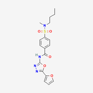 molecular formula C18H20N4O5S B2737052 4-[butyl(methyl)sulfamoyl]-N-[5-(furan-2-yl)-1,3,4-oxadiazol-2-yl]benzamide CAS No. 851095-54-0