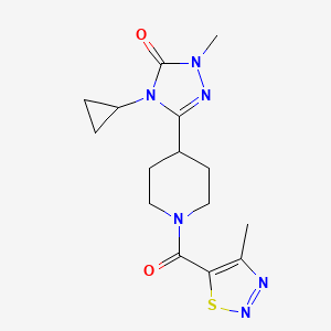 4-cyclopropyl-1-methyl-3-(1-(4-methyl-1,2,3-thiadiazole-5-carbonyl)piperidin-4-yl)-1H-1,2,4-triazol-5(4H)-one
