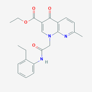 molecular formula C22H23N3O4 B2737065 Ethyl 1-(2-((2-ethylphenyl)amino)-2-oxoethyl)-7-methyl-4-oxo-1,4-dihydro-1,8-naphthyridine-3-carboxylate CAS No. 932456-95-6