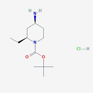 molecular formula C12H25ClN2O2 B2737068 tert-butyl rac-(2S,4S)-4-amino-2-ethyl-1-piperidinecarboxylate hydrochloride CAS No. 2209079-67-2