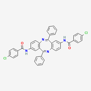 4-chloro-N-[2-[(4-chlorobenzoyl)amino]-6,12-diphenylbenzo[c][1,5]benzodiazocin-8-yl]benzamide