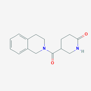 molecular formula C15H18N2O2 B2737076 5-(1,2,3,4-Tetrahydroisoquinoline-2-carbonyl)piperidin-2-one CAS No. 1483770-93-9