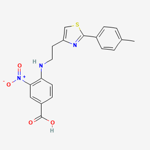 4-({2-[2-(4-Methylphenyl)-1,3-thiazol-4-yl]ethyl}amino)-3-nitrobenzenecarboxylic acid