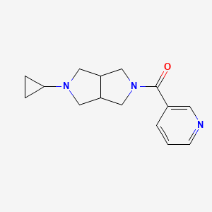 molecular formula C15H19N3O B2737078 (5-cyclopropylhexahydropyrrolo[3,4-c]pyrrol-2(1H)-yl)(pyridin-3-yl)methanone CAS No. 2202116-99-0