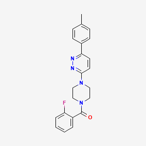 molecular formula C22H21FN4O B2737080 (2-Fluorophenyl)(4-(6-(p-tolyl)pyridazin-3-yl)piperazin-1-yl)methanone CAS No. 1021035-30-2