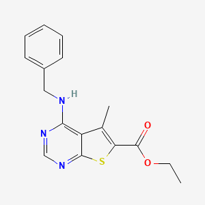 molecular formula C17H17N3O2S B2737084 Ethyl 4-(benzylamino)-5-methylthieno[2,3-d]pyrimidine-6-carboxylate CAS No. 422560-81-4