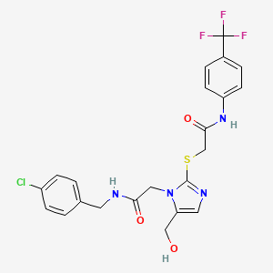 N-(4-chlorobenzyl)-2-(5-(hydroxymethyl)-2-((2-oxo-2-((4-(trifluoromethyl)phenyl)amino)ethyl)thio)-1H-imidazol-1-yl)acetamide