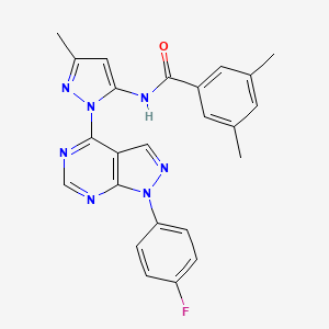 N-{1-[1-(4-fluorophenyl)-1H-pyrazolo[3,4-d]pyrimidin-4-yl]-3-methyl-1H-pyrazol-5-yl}-3,5-dimethylbenzamide
