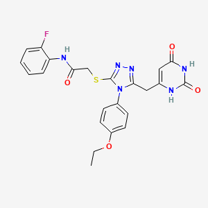 2-((5-((2,6-dioxo-1,2,3,6-tetrahydropyrimidin-4-yl)methyl)-4-(4-ethoxyphenyl)-4H-1,2,4-triazol-3-yl)thio)-N-(2-fluorophenyl)acetamide