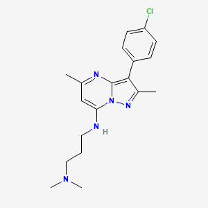 N'-[3-(4-chlorophenyl)-2,5-dimethylpyrazolo[1,5-a]pyrimidin-7-yl]-N,N-dimethylpropane-1,3-diamine