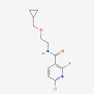 molecular formula C12H14ClFN2O2 B2737105 6-Chloro-N-[2-(cyclopropylmethoxy)ethyl]-2-fluoropyridine-3-carboxamide CAS No. 2193228-11-2