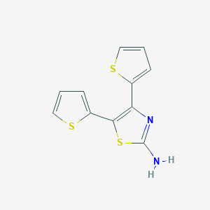 molecular formula C11H8N2S3 B2737111 双(噻吩-2-基)-1,3-噻唑-2-胺 CAS No. 721415-79-8