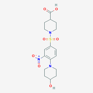 1-{[4-(4-Hydroxypiperidino)-3-nitrophenyl]sulfonyl}-4-piperidinecarboxylic acid